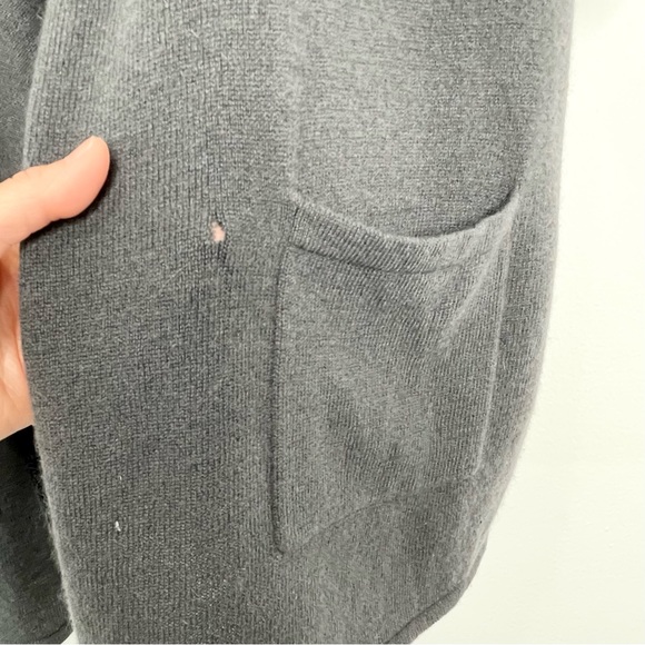 Oats Cashmere Open Front Cardigan Dark Gray Size M - Picture 6 of 6